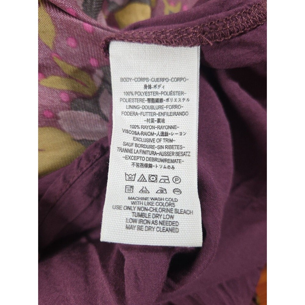 Free People Dress Morning Light Mini Purple Floral Keyhole sz10 Whimsy Fairy EUC - Picture 10 of 16